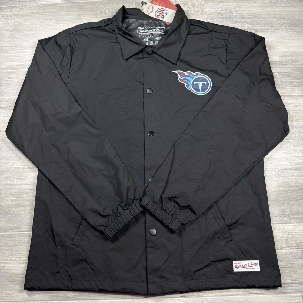 Mitchell & Ness Tennessee Titans NFL Coaches Jacket Black Men's XL 100% Nylon